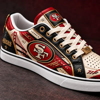 SF Bridgeline - Crimson, Cream and Gold Low-Top Sneakers