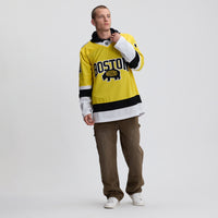 Jeremy Swayman Boston Bruins Hockey Jersey, Gold Premium Sportswear Jersey Shirt, Long Sleeve Hockey Sweater Jersey, Casual Gift for Men