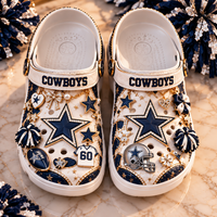 DAL Star Atelier - Navy, Pearl and Gold Embellished Clogs