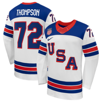 Tage Thompson US Hockey Jersey, White Replica Away Sportswear Jersey Shirt, Long Sleeve Hockey Sweater Jersey, Casual Gift for Men