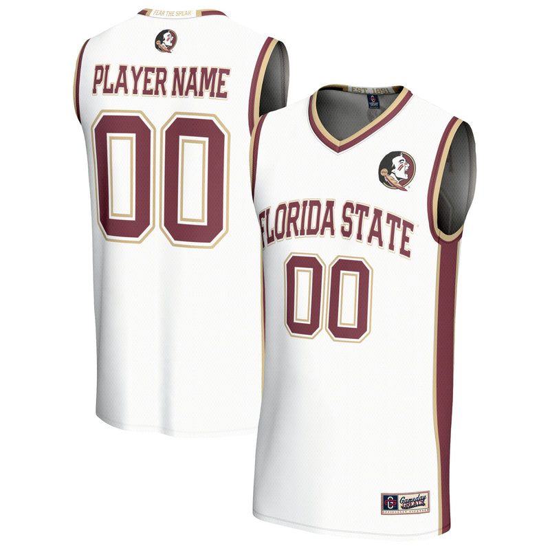 Florida State Seminoles Basketball Jersey, White Fashion Sportswear Jersey Shirt, Sleeveless Athletic Tank Jersey, Casual Gift for Men