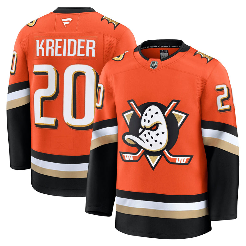 Chris Kreider Anaheim Ducks Hockey Jersey, Orange Premium Home Sportswear Jersey Shirt, Long Sleeve Hockey Sweater Jersey, Casual Gift for Men