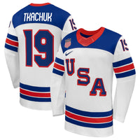 Matthew Tkachuk White US 2026 Away Replica Hockey Jersey, Hockey Sportswear Jersey Shirt, Long Sleeve Hockey Sweater Jersey, Casual Gift for Men