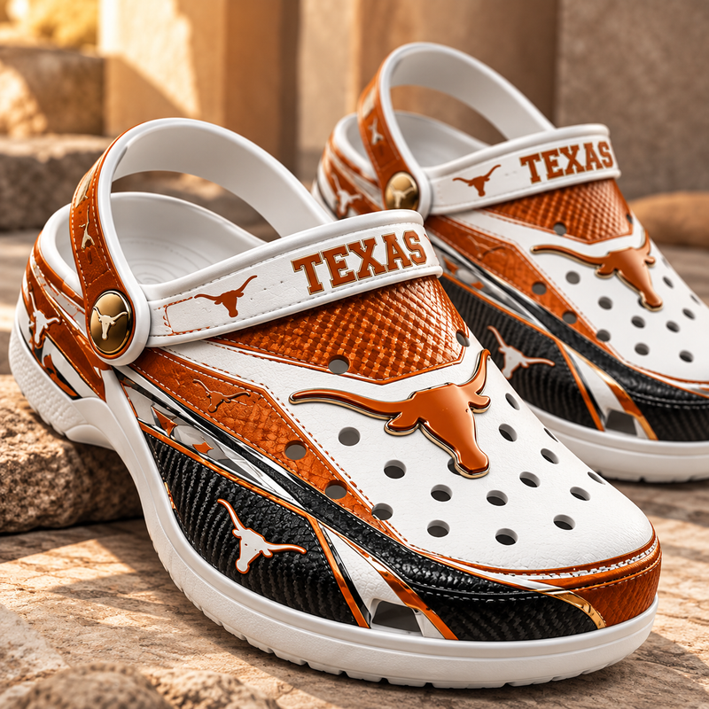 TEX Burnt Orange - Collegiate Emblem Statement Clogs