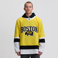 Boston Bruins Hockey Jersey, Gold Premium Sportswear Jersey Shirt, Long Sleeve Hockey Sweater Jersey, Casual Gift for Men, Style 203707693