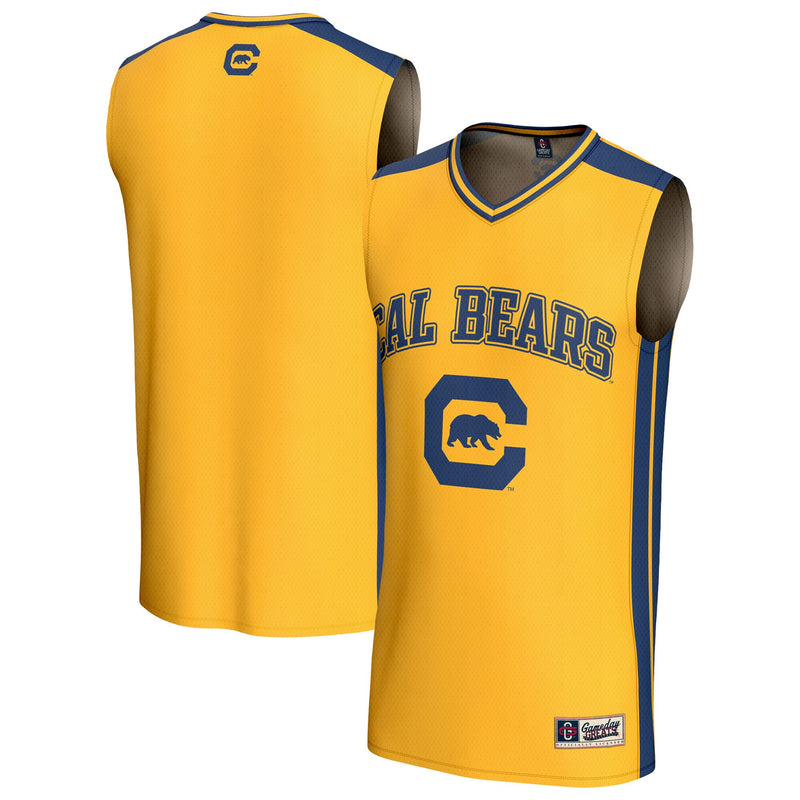 Cal Bears Basketball Jersey, Gold Fashion Lightweight Sportswear Jersey Shirt, Sleeveless Athletic Tank Jersey, Casual Gift for Men