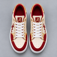 ALA Crimson Script - Cream and Gold Low Top Sneakers