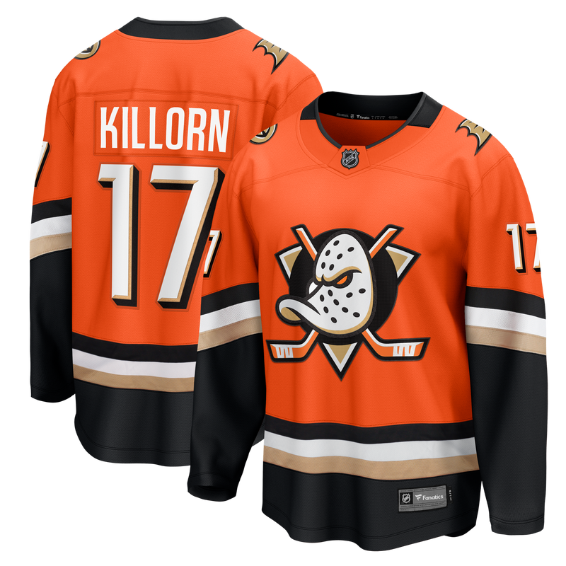 Alex Killorn Anaheim Ducks Hockey Jersey, Orange Breakaway Home Sportswear Jersey Shirt, Long Sleeve Hockey Sweater Jersey, Casual Gift for Men