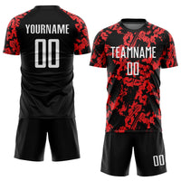 Custom Soccer Jersey, Red White Black Sportswear Jersey Shirt, Athletic Mesh Moisture Wicking Jersey, Casual Gift for Men, Style Soccer0245