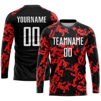 Custom Soccer Jersey, Red White Black Sportswear Jersey Shirt, Athletic Mesh Moisture Wicking Jersey, Casual Gift for Men, Style Soccer0245
