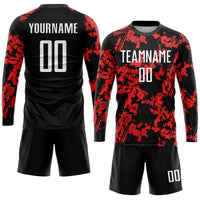 Custom Soccer Jersey, Red White Black Sportswear Jersey Shirt, Athletic Mesh Moisture Wicking Jersey, Casual Gift for Men, Style Soccer0245