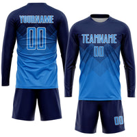 Custom Soccer Jersey, Navy Blue White Sportswear Jersey Shirt, Athletic Mesh Moisture Wicking Jersey, Casual Gift for Men