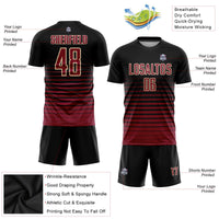 Custom Soccer Jersey, Black Maroon Cream Pinstripe Fashion Sportswear Jersey Shirt, Athletic Mesh Moisture Wicking Jersey, Casual Gift for Men
