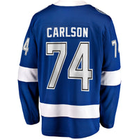 John Carlson Tampa Bay Lightning Hockey Jersey, Blue Breakaway Sportswear Jersey Shirt, Long Sleeve Hockey Sweater Jersey, Casual Gift for Men