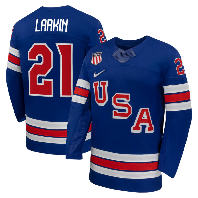 Dylan Larkin Royal US 2026 Home Replica Hockey Jersey, Hockey Sportswear Jersey Shirt, Long Sleeve Hockey Sweater Jersey, Casual Gift for Men