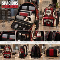 UGA Attitude - Bulldog Crest Backpack in Red, Black and Bone