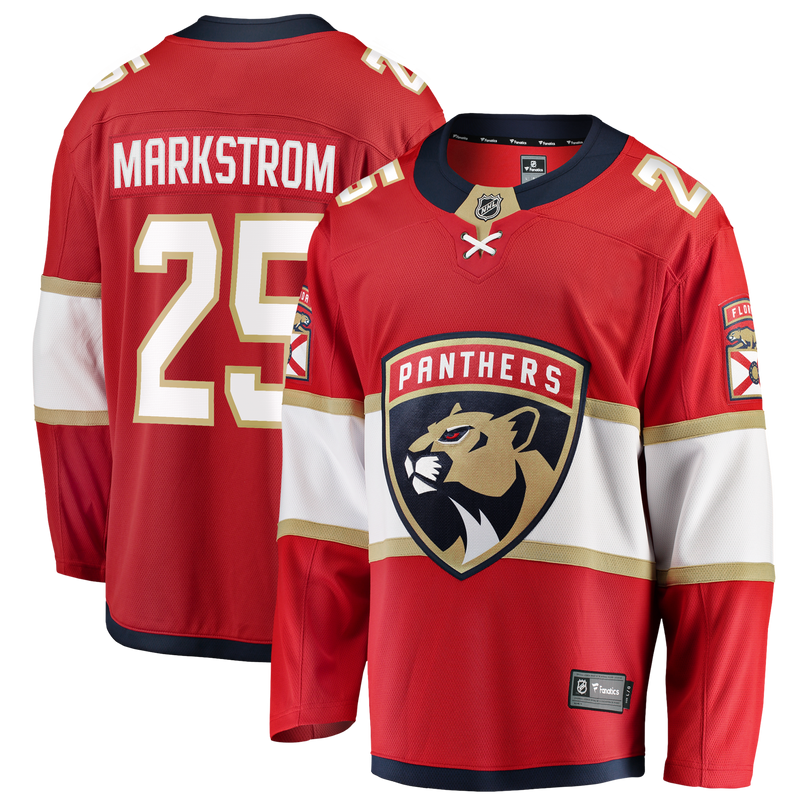 Jacob Markstrom Florida Panthers Hockey Jersey, Red Breakaway Sportswear Jersey Shirt, Long Sleeve Hockey Sweater Jersey, Casual Gift for Men