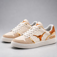 TEX Cream and Burnt Orange - Longhorn Pride Low Tops