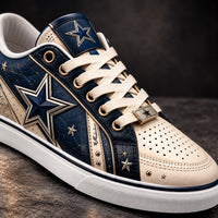 DAL Star Lines - Navy and Cream Editorial Sneakers